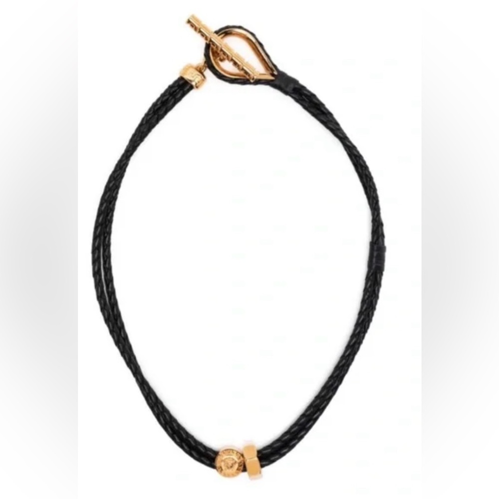 Versace Braided Leather Toggle Chocker/Necklace